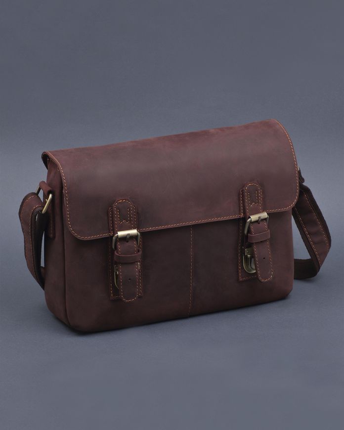 Мессенджер мужской кожаный через плечо crazy horse Tiding Bag 6002B-1 6002B-1 фото