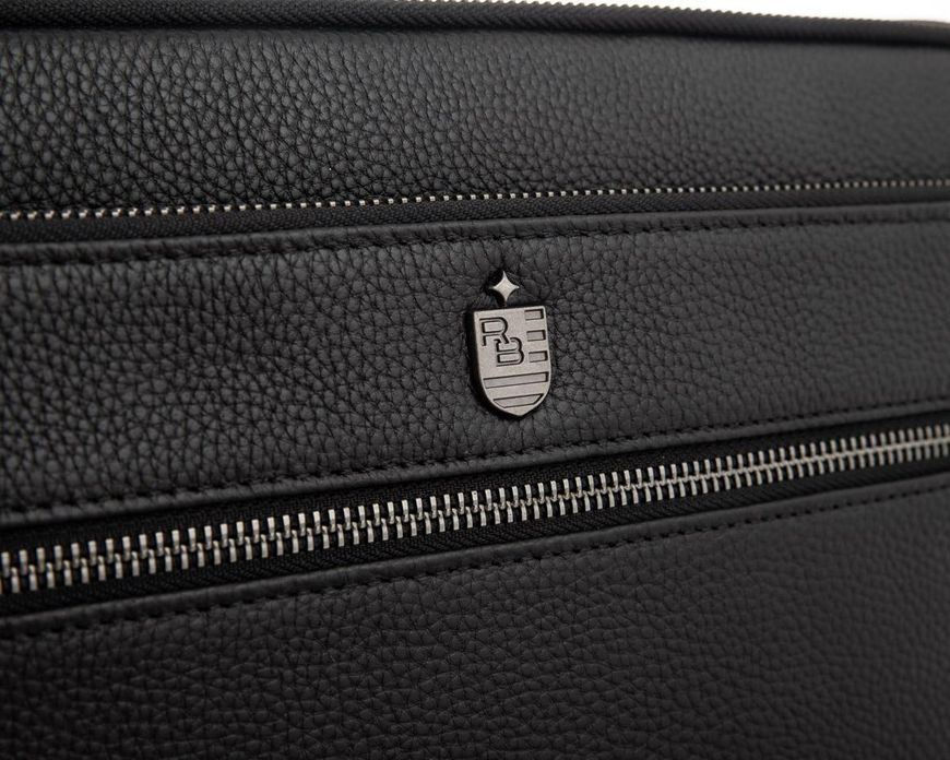 Мужская средняя кожаная черная сумка через плечо мессенджер Royal Bag RB2970051 RB2970051 фото