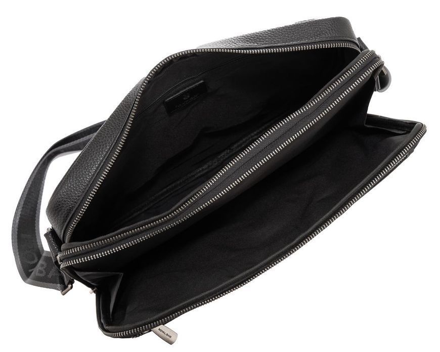 Мужская средняя кожаная черная сумка через плечо мессенджер Royal Bag RB2970051 RB2970051 фото