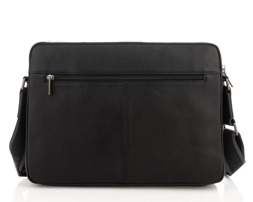 Мужская средняя кожаная черная сумка через плечо мессенджер Royal Bag RB2970051 RB2970051 фото