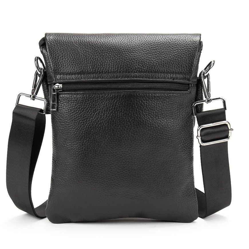 Шкіряний чоловічий месенджер, сумка через плече Tiding Bag M56-2056A Чорна M56-2056A фото