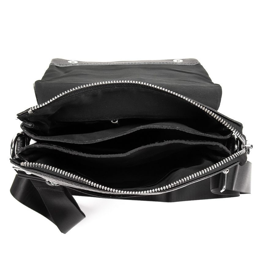 Шкіряний чоловічий месенджер, сумка через плече Tiding Bag M56-2056A Чорна M56-2056A фото