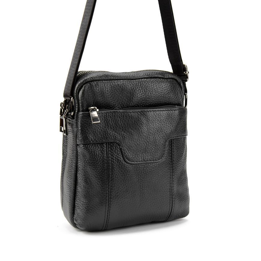 Мужской кожаный мессенджер черного цвета Tiding Bag M56-2058A M56-2058A фото