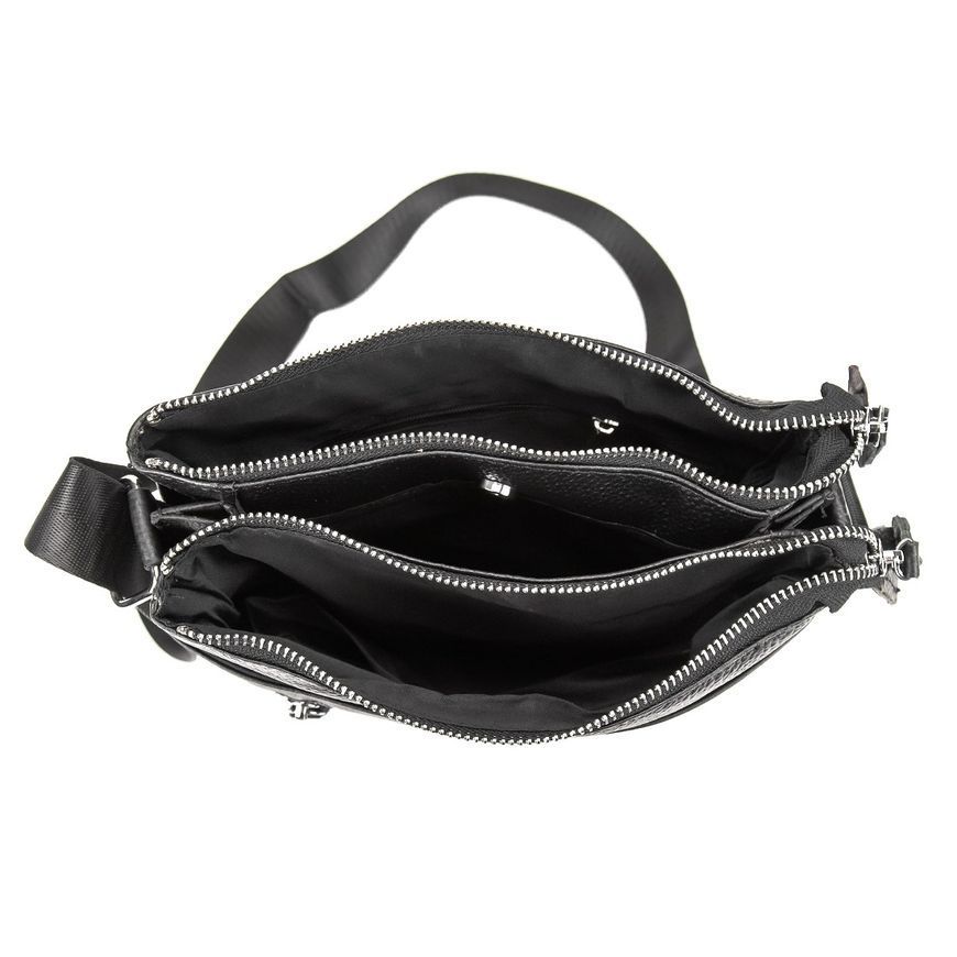 Кожаный мужской мессенджер через плечо на три отдела Tiding Bag M56-3639A Черный M56-3639A фото