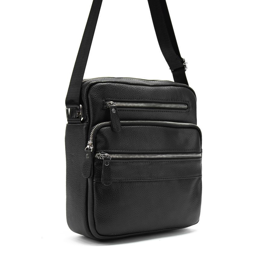 Мужская кожаная сумка через плечо, мессенджер Tiding Bag M56-9981A Черная M56-9981A фото
