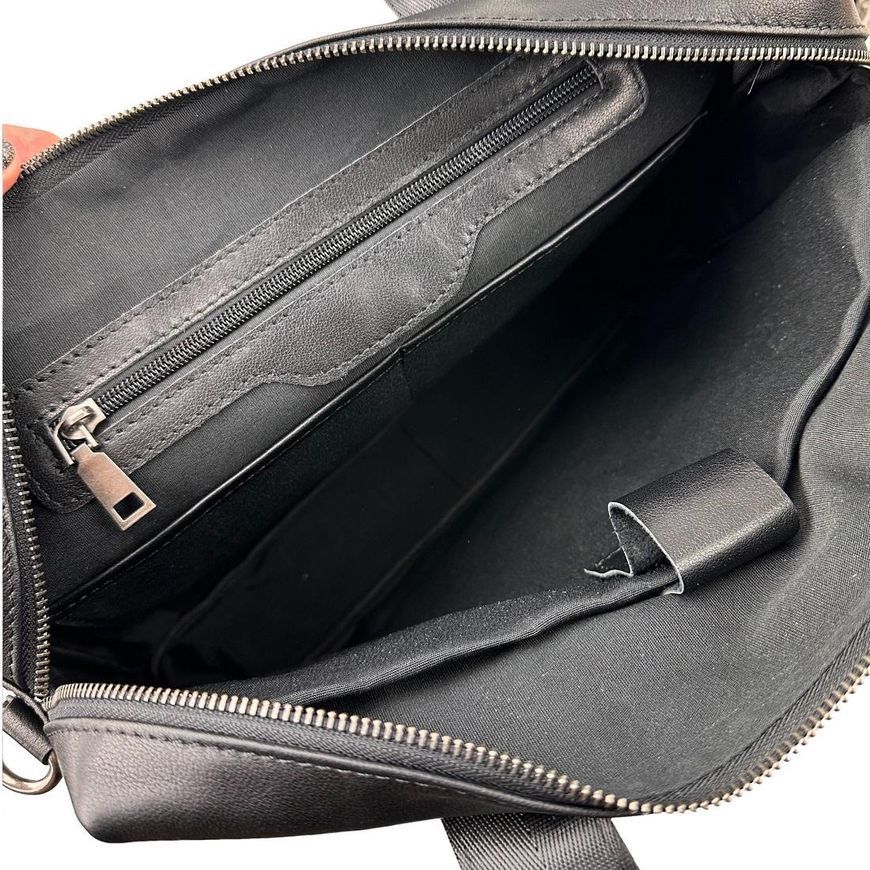 Сумка-портфель чоловіча шкіряна для ноутбука та документів Tiding Bag 1663A Чорна 1663A фото