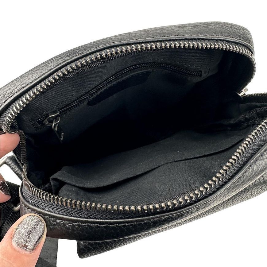 Мужская кожаная сумка-мессенджер Tiding Bag 1639A Черная 1639A фото