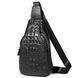 Сумка-слінг чорна з тисненням під рептилію Tiding Bag CR-A25F-1943A CR-A25F-1943A фото 1