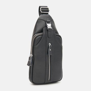 Сумка-слінг чорна шкіряна Tiding Bag F-A25F-5003A F-A25F-5003A фото