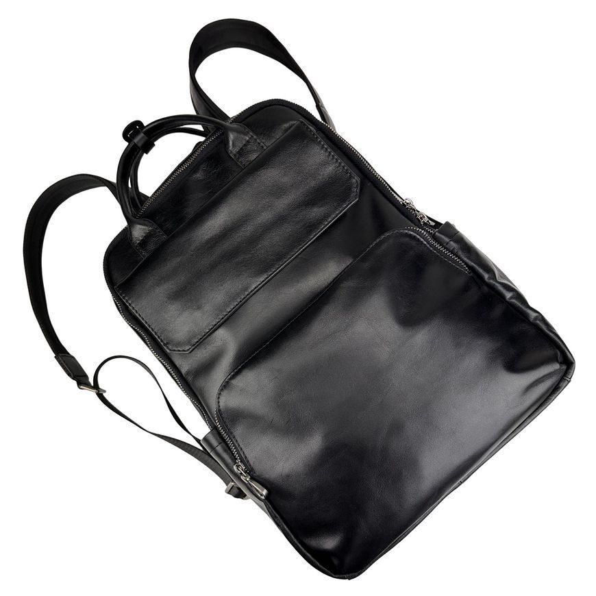 Чоловічий шкіряний рюкзак чорний Tiding Bag 8046A 8046A фото