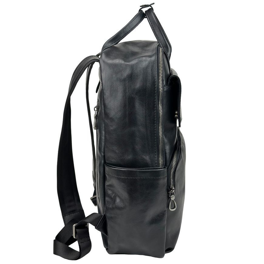 Чоловічий шкіряний рюкзак чорний Tiding Bag 8046A 8046A фото