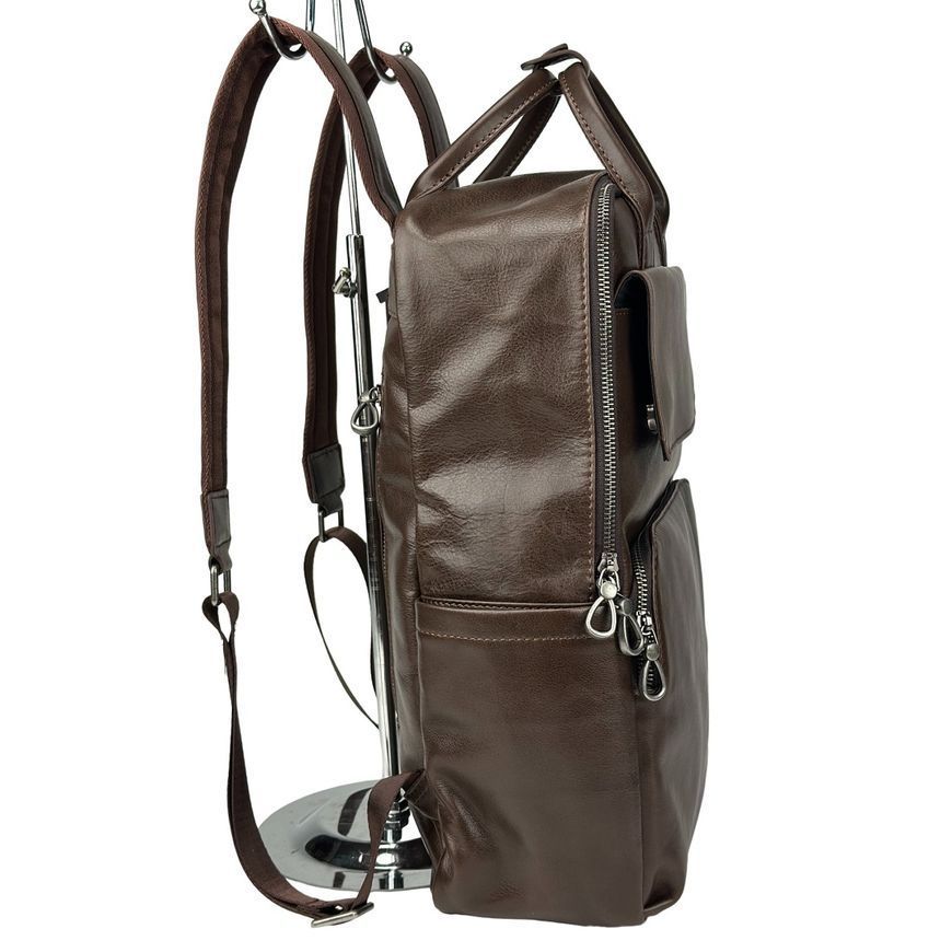 Чоловічий шкіряний рюкзак коричневий Tiding Bag 8046C 8046C фото