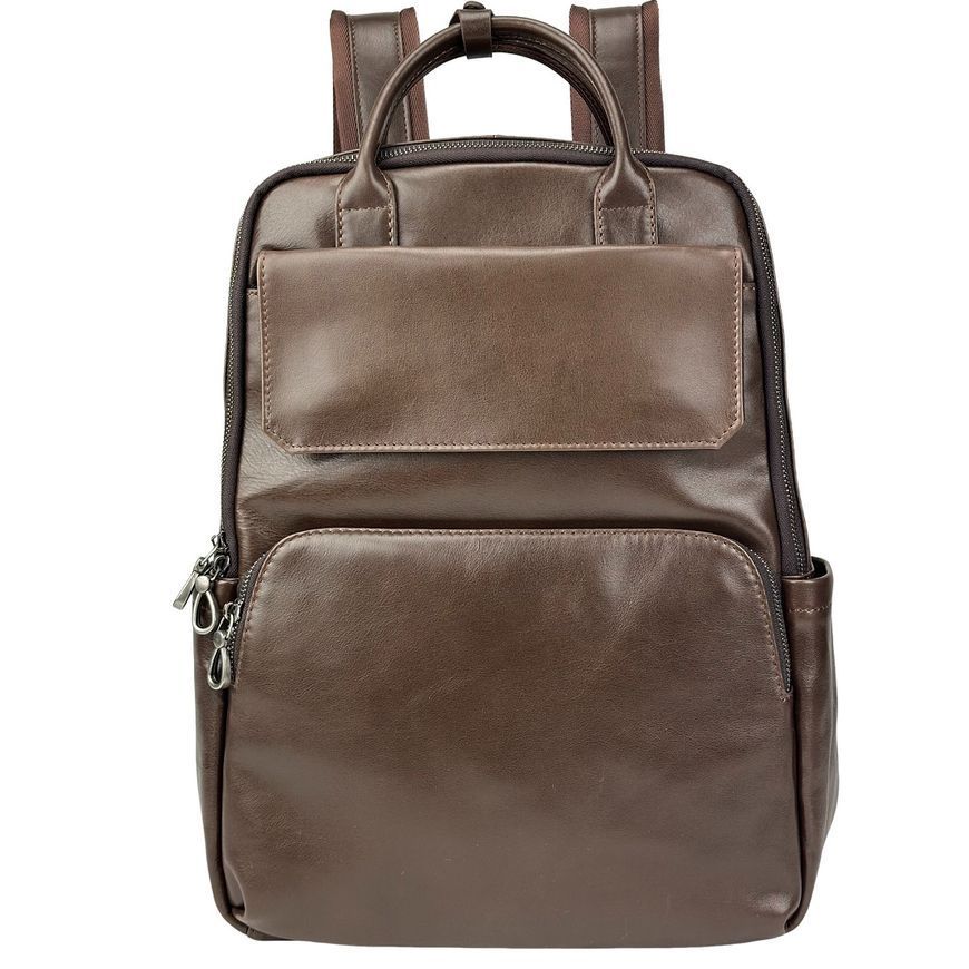 Чоловічий шкіряний рюкзак коричневий Tiding Bag 8046C 8046C фото