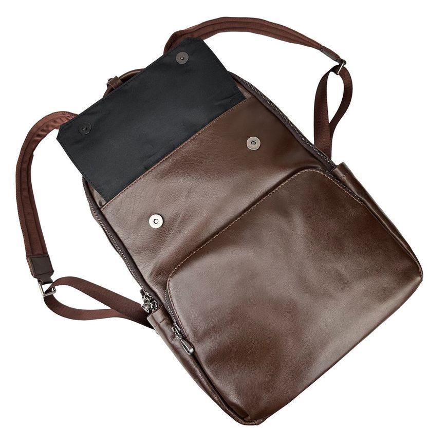 Чоловічий шкіряний рюкзак коричневий Tiding Bag 8046C 8046C фото