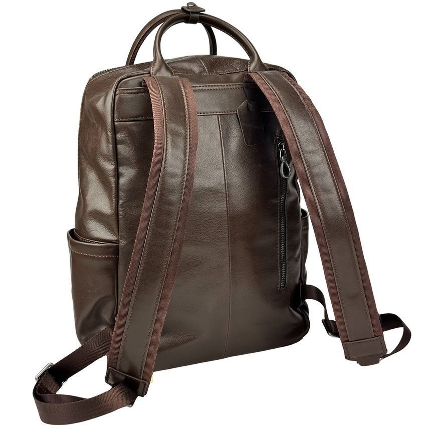 Чоловічий шкіряний рюкзак коричневий Tiding Bag 8046C 8046C фото