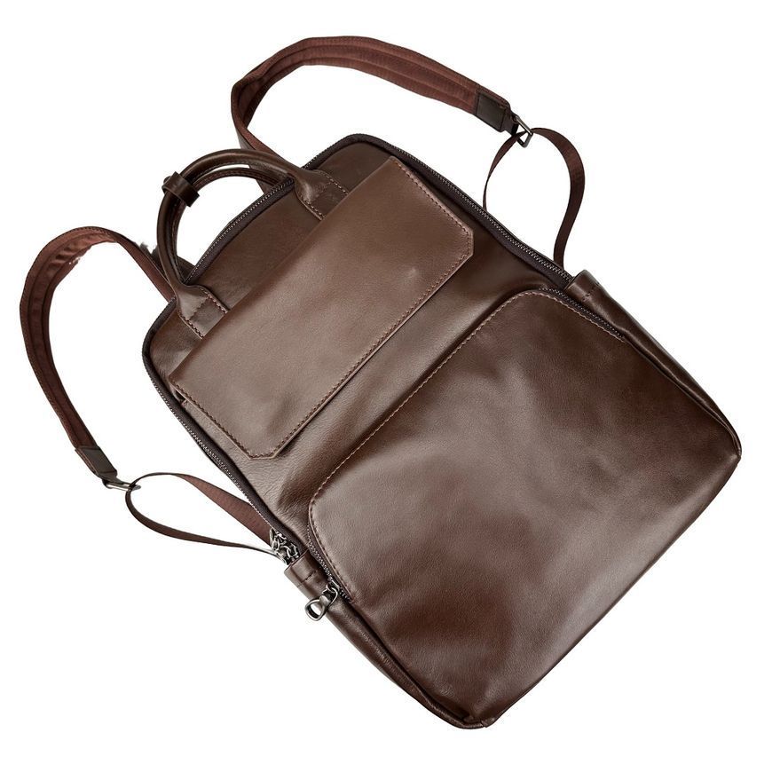 Чоловічий шкіряний рюкзак коричневий Tiding Bag 8046C 8046C фото