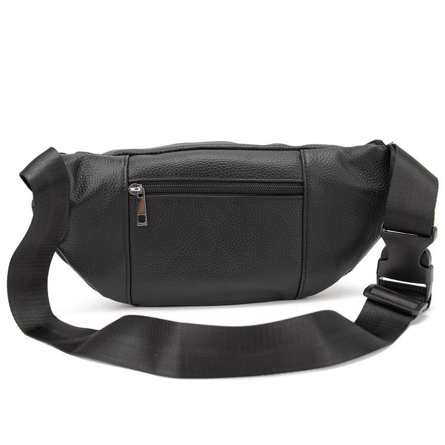 Мужская удобная сумка на пояс бананка через плечо из натуральной кожи Tiding Bag M56-2030A Черная M56-2030A фото