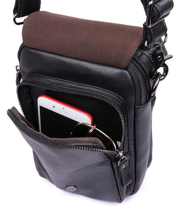 Сумка-барсетка чоловіча шкіряна через плече Tiding Bag 1012A 1012A фото