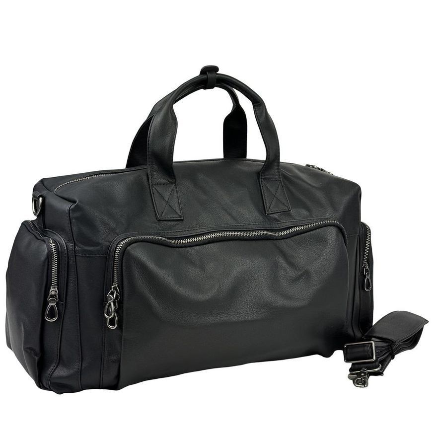 Дорожная сумка мужская из натуральной кожи Tiding Bag 2081A Черная 2081A фото