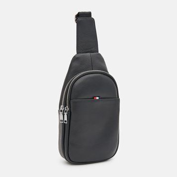 Чоловіча сумка через плече слінг, шкіряна Tiding Bag FL-A25F-8803A Чорна FL-A25F-8803A фото