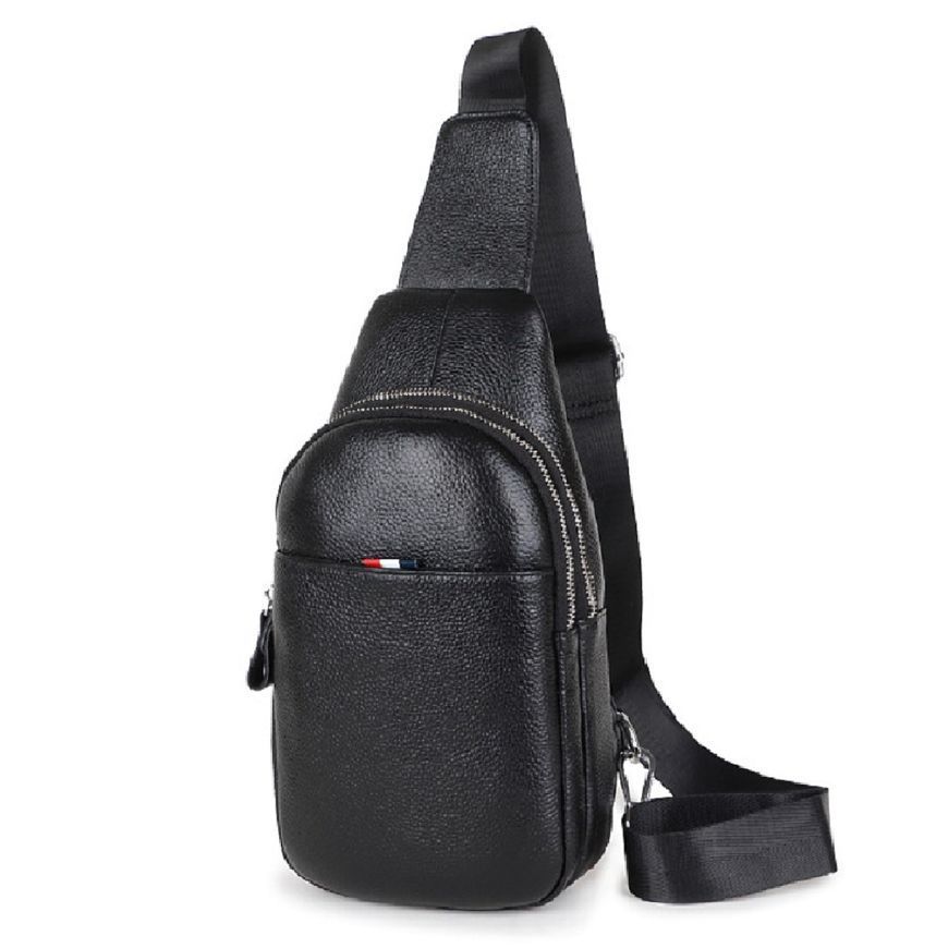 Чоловіча сумка через плече слінг, шкіряна Tiding Bag FL-A25F-8803A Чорна FL-A25F-8803A фото