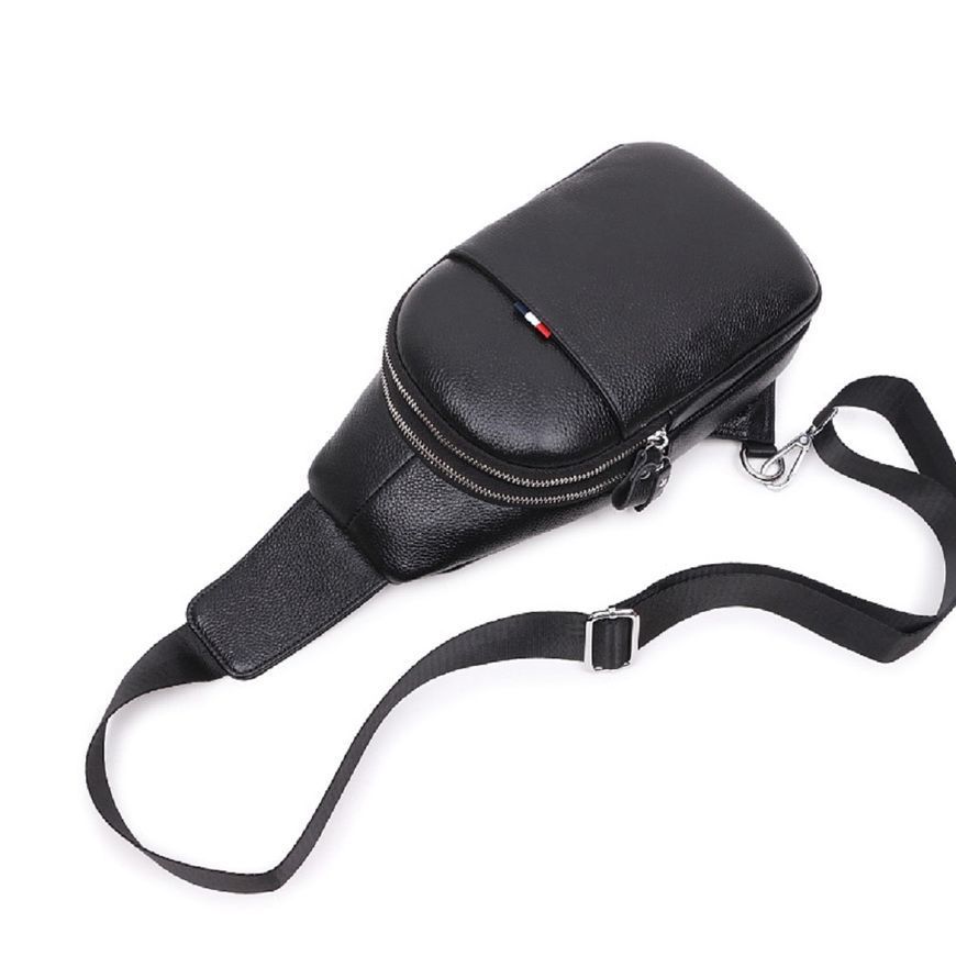 Чоловіча сумка через плече слінг, шкіряна Tiding Bag FL-A25F-8803A Чорна FL-A25F-8803A фото