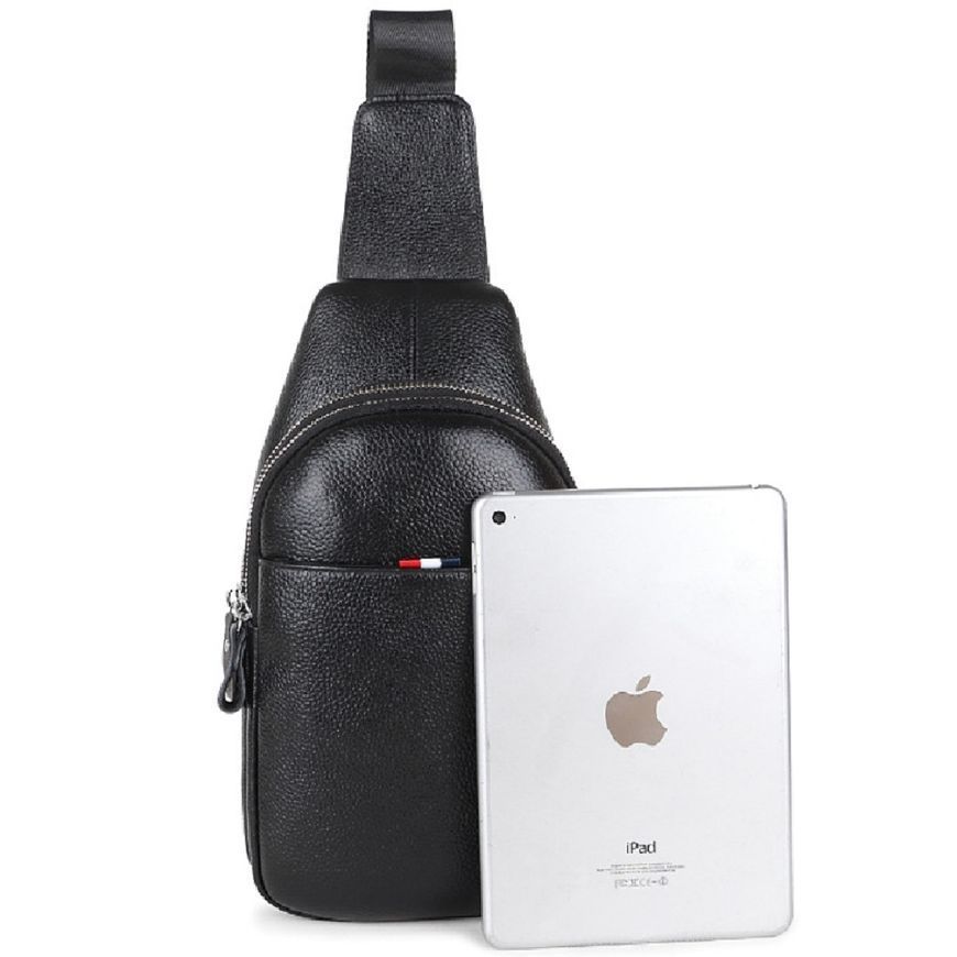 Чоловіча сумка через плече слінг, шкіряна Tiding Bag FL-A25F-8803A Чорна FL-A25F-8803A фото