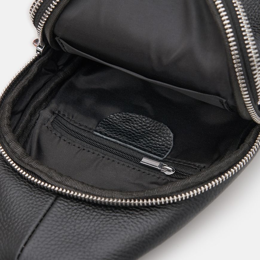 Чоловіча сумка через плече слінг, шкіряна Tiding Bag FL-A25F-8803A Чорна FL-A25F-8803A фото