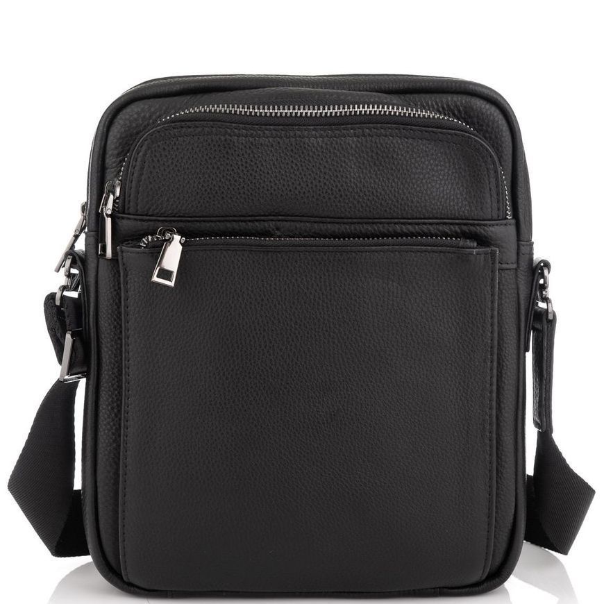 Елітна шкіряна чоловіча сумка через плече чорна Royal Bag RB-008A-1 RB-008A-1 фото